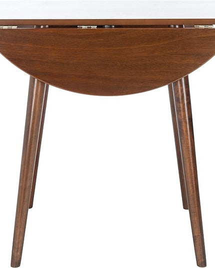 Safavieh Home Collection Lovell Walnut Folding Drop Leaf Round Dining Room Table DTB1401A, 0 - LeafyLoom