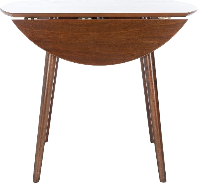 Safavieh Home Collection Lovell Walnut Folding Drop Leaf Round Dining Room Table DTB1401A, 0 - LeafyLoom