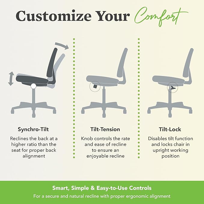 HON Volt Armless Task Seating, Computer Chair for Office Desk, Black SofThread Leather - LeafyLoom