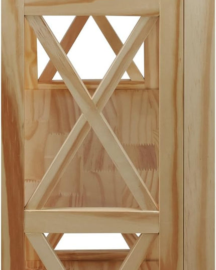 Casual Home Montego 3-Shelf Folding Bookcase, Natural , 27.5" Wide - LeafyLoom