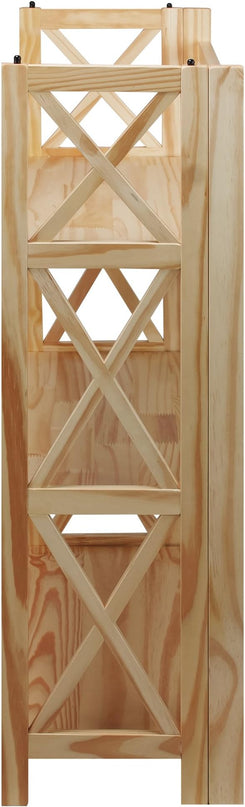 Casual Home Montego 3-Shelf Folding Bookcase, Natural , 27.5" Wide - LeafyLoom