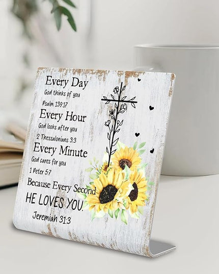 Christian Office Decor for Women Desk Inspirational Gifts with Prayers Religious Scripture Birthday Gifts for Her, Mom, Sister, Coworker Men, Friends Valentines Motivational Catholic Gifts XUV04 - LeafyLoom
