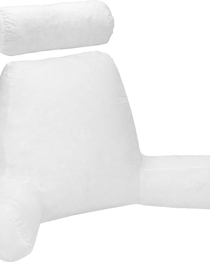 XXL Husband Pillow Insert Shell ONLY - Gel Fiber-fill Stuffed Shell Bedrest Pillow Replacement Shell - No Cover - Bed Rest Gel Fiber-fill Shell for Reading Pillow - Pillow & Neckroll Shell with Zipper - LeafyLoom