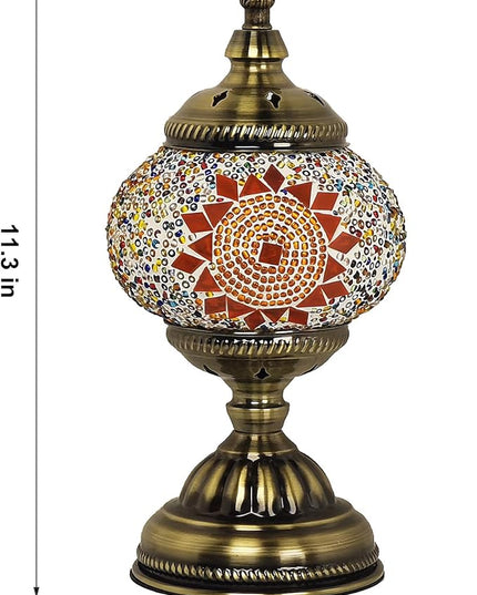 Turkish Table Lamp Handcrafted Mosaic and Stained Glass Moroccan Lamp for Home Decor - LeafyLoom