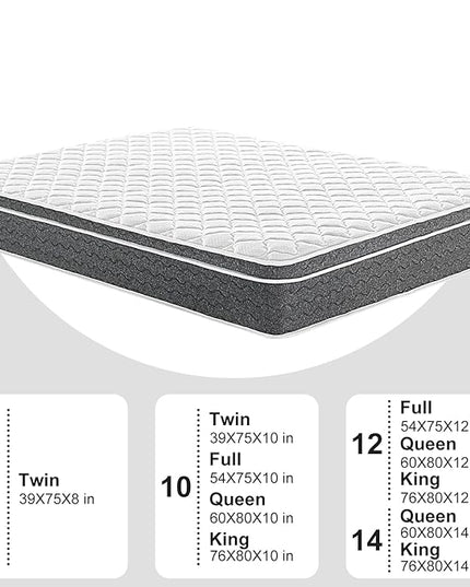 Full Size Mattress 12 Inch Hybrid Mattress Full in a Box with Memory Foam - Individually Wrapped Pocket Coils Spring, Edge Support Pressure Relief, CertiPUR-US Certified(Medium Firm) - LeafyLoom