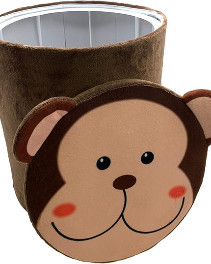 Storl Organizer Storage Stool for Toy and Cloth and Kids Stool (Monkey, 12Wx13H) - LeafyLoom