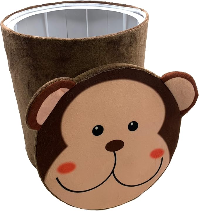 Storl Organizer Storage Stool for Toy and Cloth and Kids Stool (Monkey, 12Wx13H) - LeafyLoom