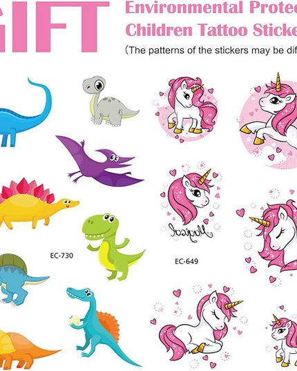 Georgie Porgy Slide Torch Projector Toys Flashlight for Kids Educational Toys Science Set Wall Ceiling Tents Night Lamp for Boys Girls with 2 Tattoo Stickers (Dinosaur + Unicorn) - LeafyLoom