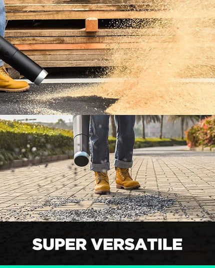 Litheli Cordless Leaf Blower 40V, 480 CFM Battery Leaf Blowers for Lawn Care, with Brushless Motor, Axial Blower for Blowing Leaf, Dust, Snow, Debris, with 2.5Ah Battery & Charger Included, Black - LeafyLoom