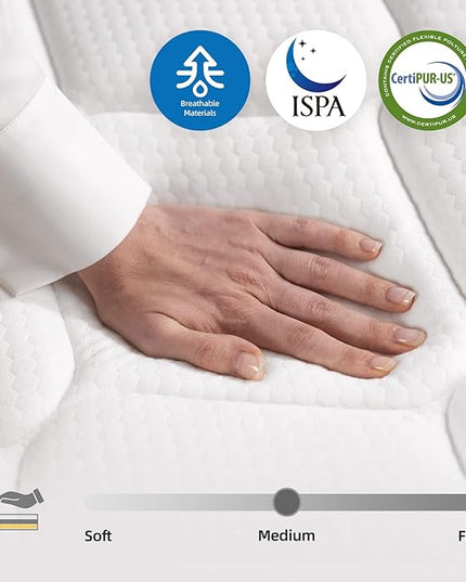 King Size Mattress,12 Inch Hybrid Mattress in a Box with Gel Memory Foam,Individually Wrapped Pocket Coils Innerspring,Pressure-Relieving and Supportive. - LeafyLoom