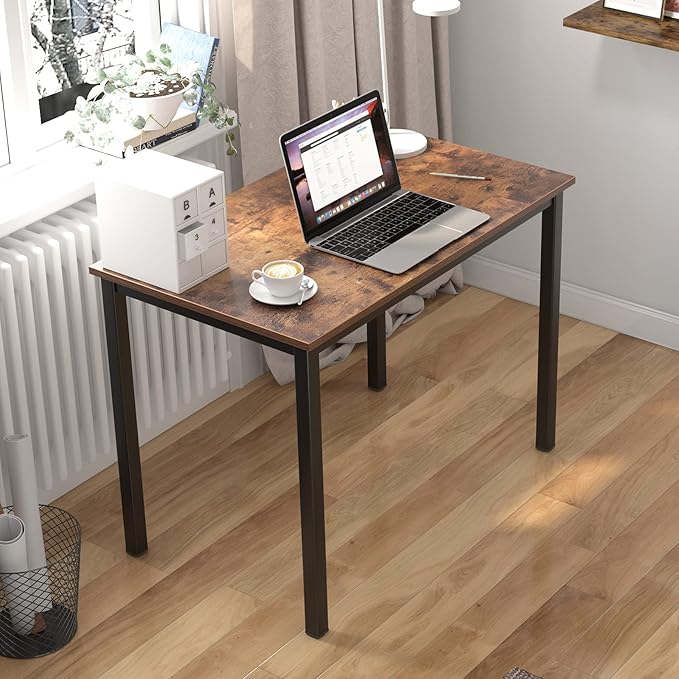 Need Small Computer Desk - 39 3/8" Inches Heavy Duty Writing Desks, Simple Laptop Corner Table for Home Office,Dormitory AC3FB10060 - LeafyLoom