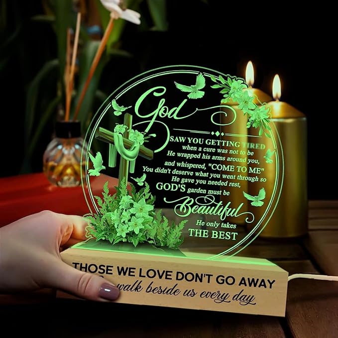 In Memory of Loved One Gifts for Mom, Mother, Father, Dad, Husband, Son, Loved One | Memorial Gifts for Loss | Sympathy Gifts for Loss of | Bereavement Gift Idea | Memory Night Light - LeafyLoom