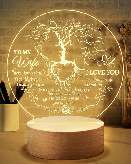 Welsky Birthday Gifts for Wife, Wife Birthday Gift Ideas, Romantic Night Light Gifts for Her Wife, I Love You Gifts for Her - LeafyLoom