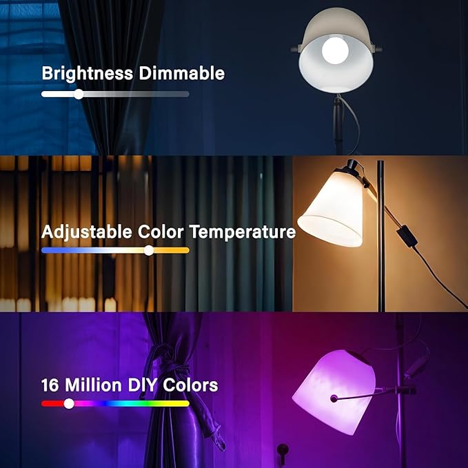 Sengled G2 Wi-Fi Bluetooth Smart Light Bulbs, Smart Bulbs That Work with Alexa & Google Assistant, Color Changing LED Light Bulbs 2000-6500K Dimmable, No Hub Required, 60W Equiv. 800LM CRI>90, 4 Pack Sengled