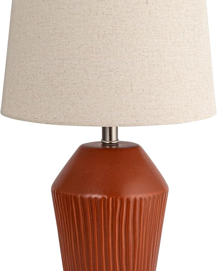 Creative Co-op 13" Round Stoneware Desk Lamp - LeafyLoom