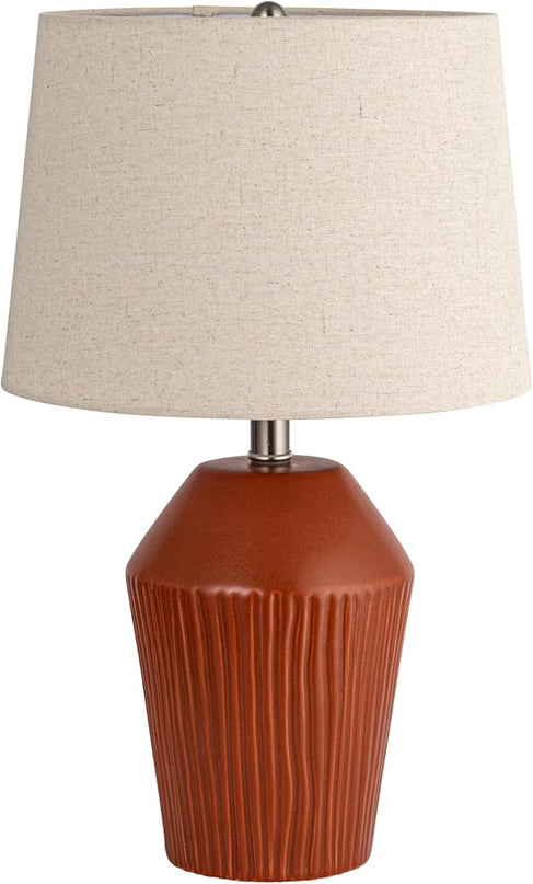 Creative Co-op 13" Round Stoneware Desk Lamp - LeafyLoom