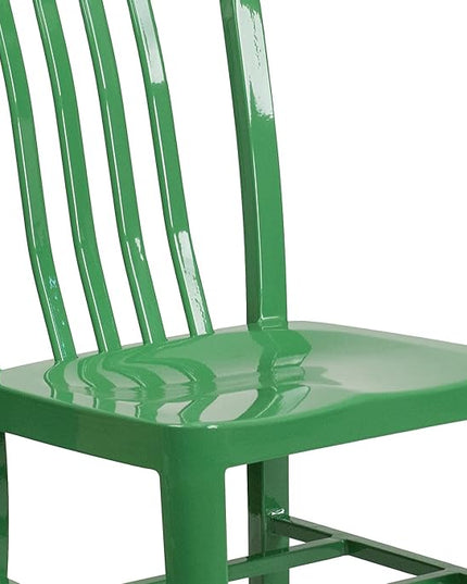 Flash Furniture Gael Commercial Grade 2 Pack Green Metal Indoor-Outdoor Chair - LeafyLoom