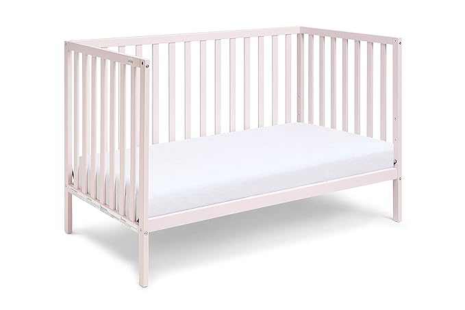 Suite Bebe Palmer 3 in 1 Convertible Crib - Quick Ship, Pastel Pink - LeafyLoom