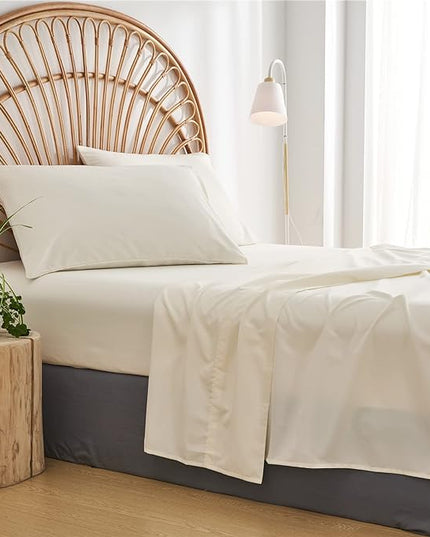 KAKIJUMN White Tufted Comforter Set Queen Size 7 Piece Bed in a Bag, Shabby Chic Boho Comforter and Sheet Set, All Season Soft Microfiber Complete Bedding Set(White,Queen) - LeafyLoom