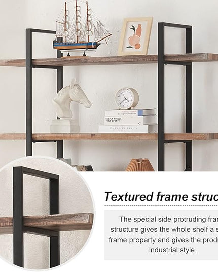 HOMISSUE Bookshelf,6-Tier Tall Bookshelf Industrial Bookcase and Bookshelves,Rustic Storage Rack with Open Shelves for Living Room Bedroom and Kitchen - LeafyLoom