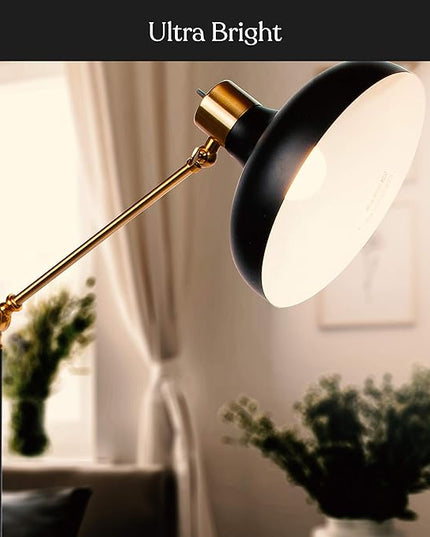 Brightech Wyatt LED Floor Lamp, Industrial Floor Lamp for Living Rooms & Offices – Charming Farmhouse Floor Lamp, Adjustable Head Standing Lamp for Bedroom Reading, Stunning Living Room Decor - LeafyLoom