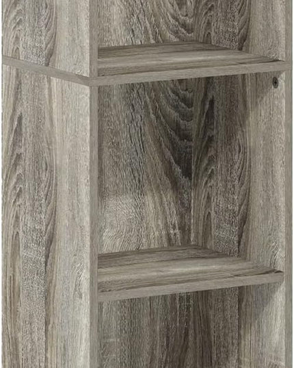 Furinno Luder Shelf Bookcase with 1 Door Storage Cabinet, French Oak - LeafyLoom
