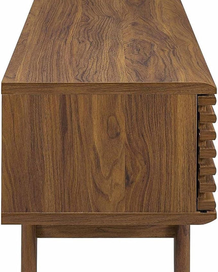 Modway Render 70" Mid-Century Modern Low Profile Entertainment TV Stand, 70 Inch, Walnut Walnut - LeafyLoom
