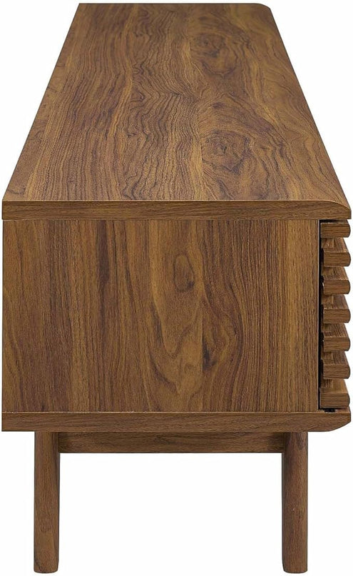 Modway Render 70" Mid-Century Modern Low Profile Entertainment TV Stand, 70 Inch, Walnut Walnut - LeafyLoom