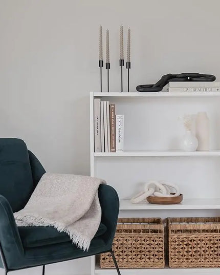 Wood Chain Link Decor - modern coffee table decor items, black chain decor for coffee table, wooden decorative chain, bookshelf decor, shelf decor accents, table decorations for living room - LeafyLoom