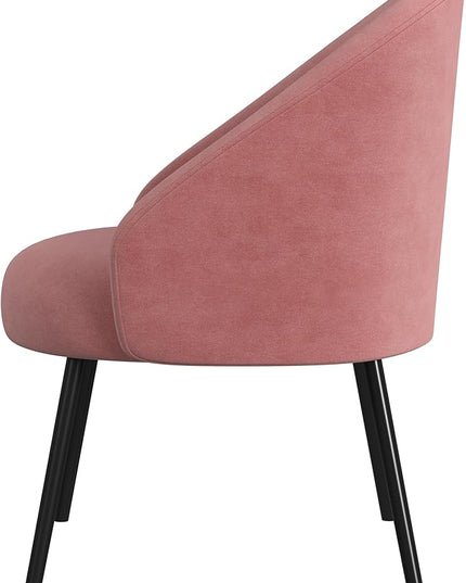 HomePop Upholstered Modern Living Room & Bedroom | Decorative Home Furniture Accent Chair, Blush Velvet - LeafyLoom