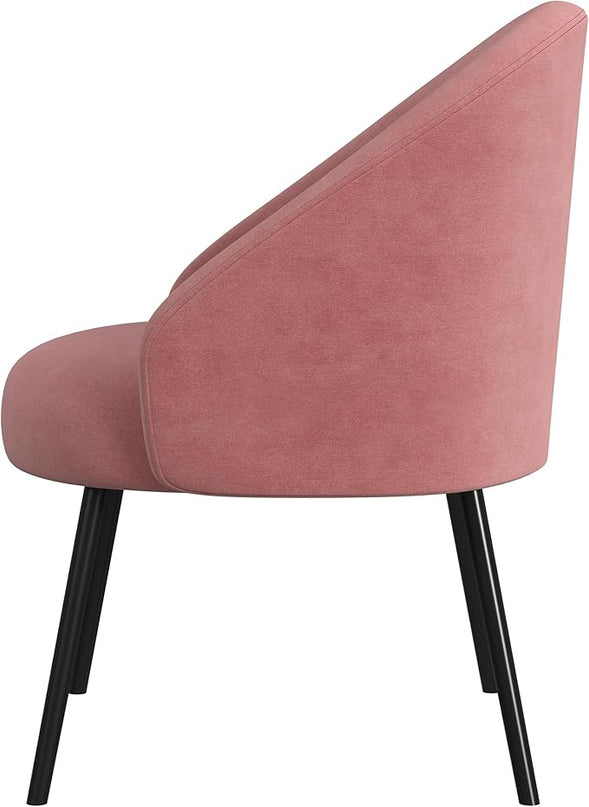 HomePop Upholstered Modern Living Room & Bedroom | Decorative Home Furniture Accent Chair, Blush Velvet - LeafyLoom