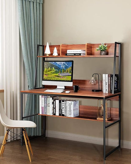 Computer Desk, Brown - LeafyLoom