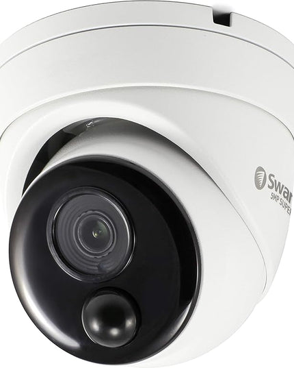 Swann Home Security Camera,PoE Cat5e NVR 4K HD Video, Indoor or Outdoor Wired Surveillance CCTV Dome,Color Night Vision,Heat Motion Detection,Metal Housing,Local Storage SwannUSA