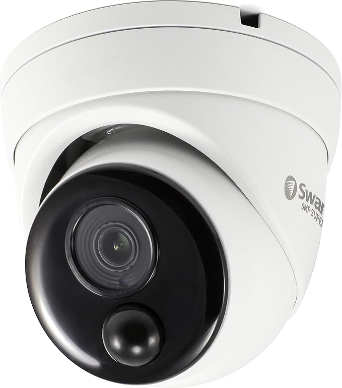 Swann Home Security Camera,PoE Cat5e NVR 4K HD Video, Indoor or Outdoor Wired Surveillance CCTV Dome,Color Night Vision,Heat Motion Detection,Metal Housing,Local Storage SwannUSA