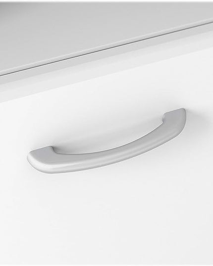 Bush Furniture Cabot L Shaped Computer Desk in White | Corner Table with Drawers and Storage for Personal Home Office Workspace - LeafyLoom