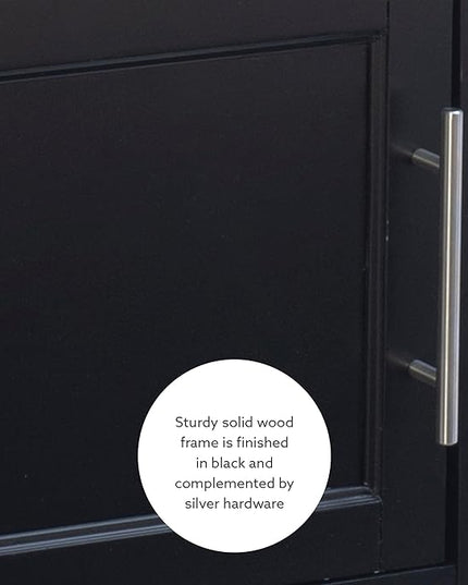 Linon Cayden Black Kitchen Cart, - LeafyLoom