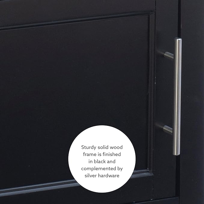 Linon Cayden Black Kitchen Cart, - LeafyLoom