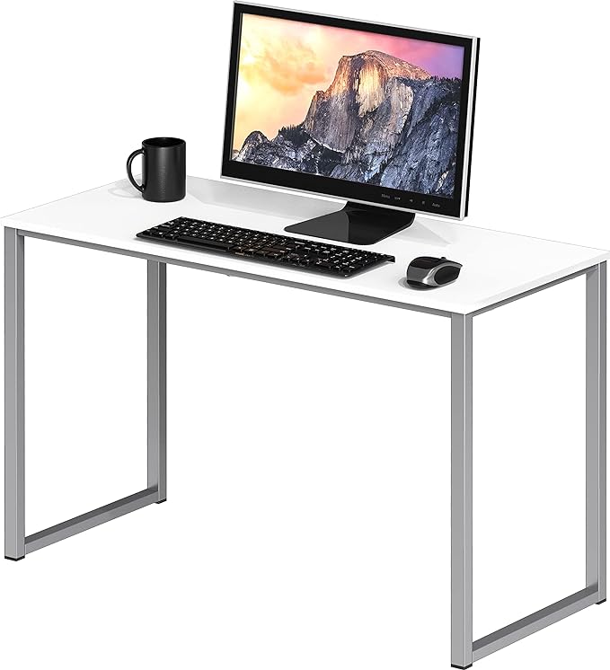 SHW Home Office 32-Inch Computer Desk, White - LeafyLoom