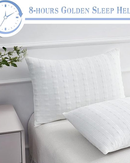 Cooling Pillows for Sleeping King Size Set of 2,Shredded Memory Foam Bed Pillow with Pillow Case-Double Sided Material,Adjustable Loft King Pillow for Side & Back Sleeper-Medium Firm - LeafyLoom