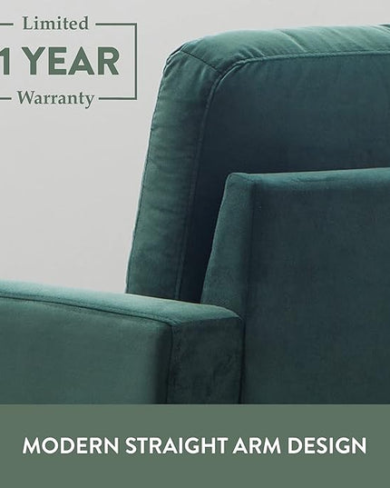 Edenbrook Archer Upholstered Loveseat - Green Velvet Loveseat - Living Room Furniture - Small Loveseat - Mid Century Modern Loveseat - Seats Two - LeafyLoom