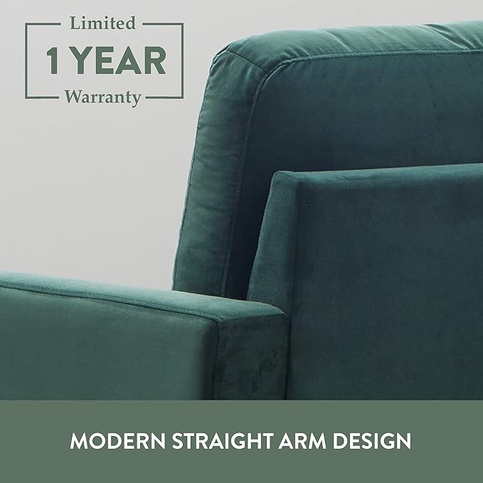 Edenbrook Archer Upholstered Loveseat - Green Velvet Loveseat - Living Room Furniture - Small Loveseat - Mid Century Modern Loveseat - Seats Two - LeafyLoom