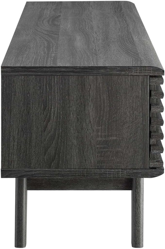Modway Render Mid-Century Modern Low Profile 48 Inch TV Stand in Charcoal, 48" - LeafyLoom