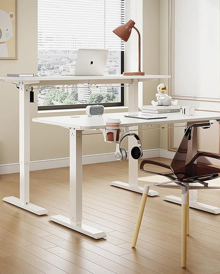 Large 63Inch Electric Standing Desk Height Adjustable, Sit Stand up Desk Home Office Computer Ergonomic Desk Memory Preset with Pencil Tray… - LeafyLoom