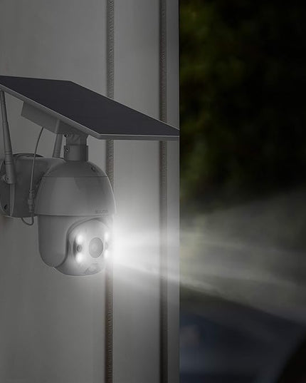SOLIOM S600 Outdoor WiFi Security Camera - 360° Pan Tilt, Solar Powered with Battery, Motion Detection, Color Night Vision, 2-Way Talk, Remote Access SOLIOM