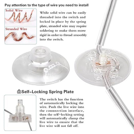 1Pcs Floor Lamp Foot Switch, Clear Foot Pedal Switch, Round Floor Lamps Foot Inline Switch, Step ON Off Spring Push Button, for Foot Pedal Control Replacement Floor Lamp Extension Cord Parts - LeafyLoom