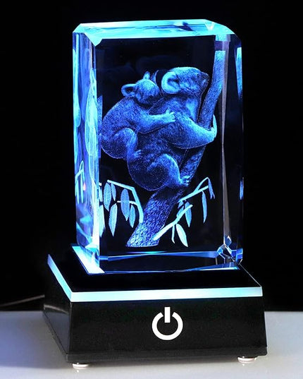 Qianwei Gifts for Mom from Daughter Son Kids, 3D Crystal Engrave koala Bears Gifts for Women Mom Girls, Birthday Gifts for Mom Unique - LeafyLoom