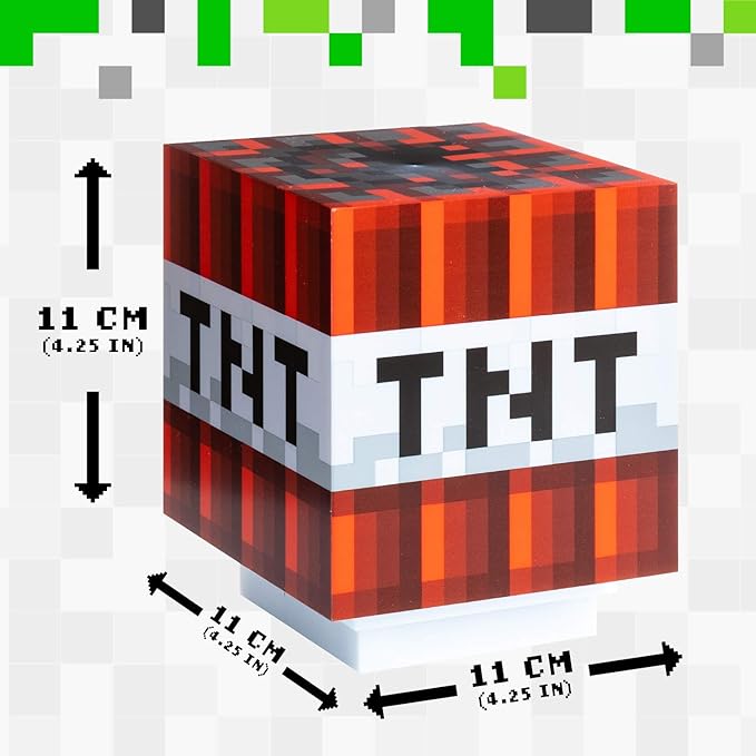 Minecraft TNT Light with Official Game Sounds, Handheld Night Light & Fun Minecraft Toy for Kids, Minecraft Room Decor - LeafyLoom