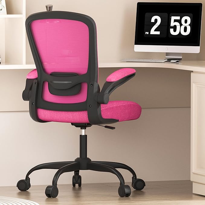 Office Chair, Ergonomic Desk Chair with Adjustable Lumbar Support, High Back Mesh Computer Chair with Flip-up Armrests-BIFMA Passed Task Chairs, Executive Chair for Home Office - LeafyLoom