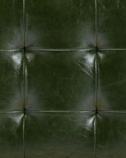 Zesthouse Mid-Century Modern Dining Chairs, Upholstered Tufted Faux Leather Accent Chairs Rattan Dining Chairs Set of 2, Armless Mesh Back Cane Chairs with Metal Chrome Legs, Green - LeafyLoom
