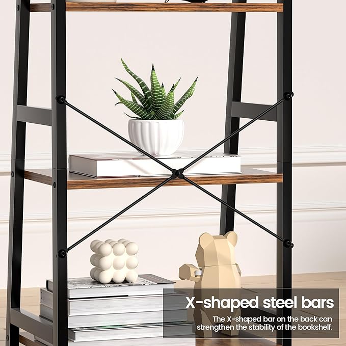 Bookshelf, Bookcase for Small Spaces, 3-Tier Shelf Bookcase, Short Shelf Storage Organizer for Living Room, Bedroom, Home Office, Kitchen, 11.8 "D x 16.5" W x 31.3 "H, Rustic Brown - LeafyLoom